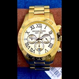 Michael Kors Chronograph Watch Gold NWT